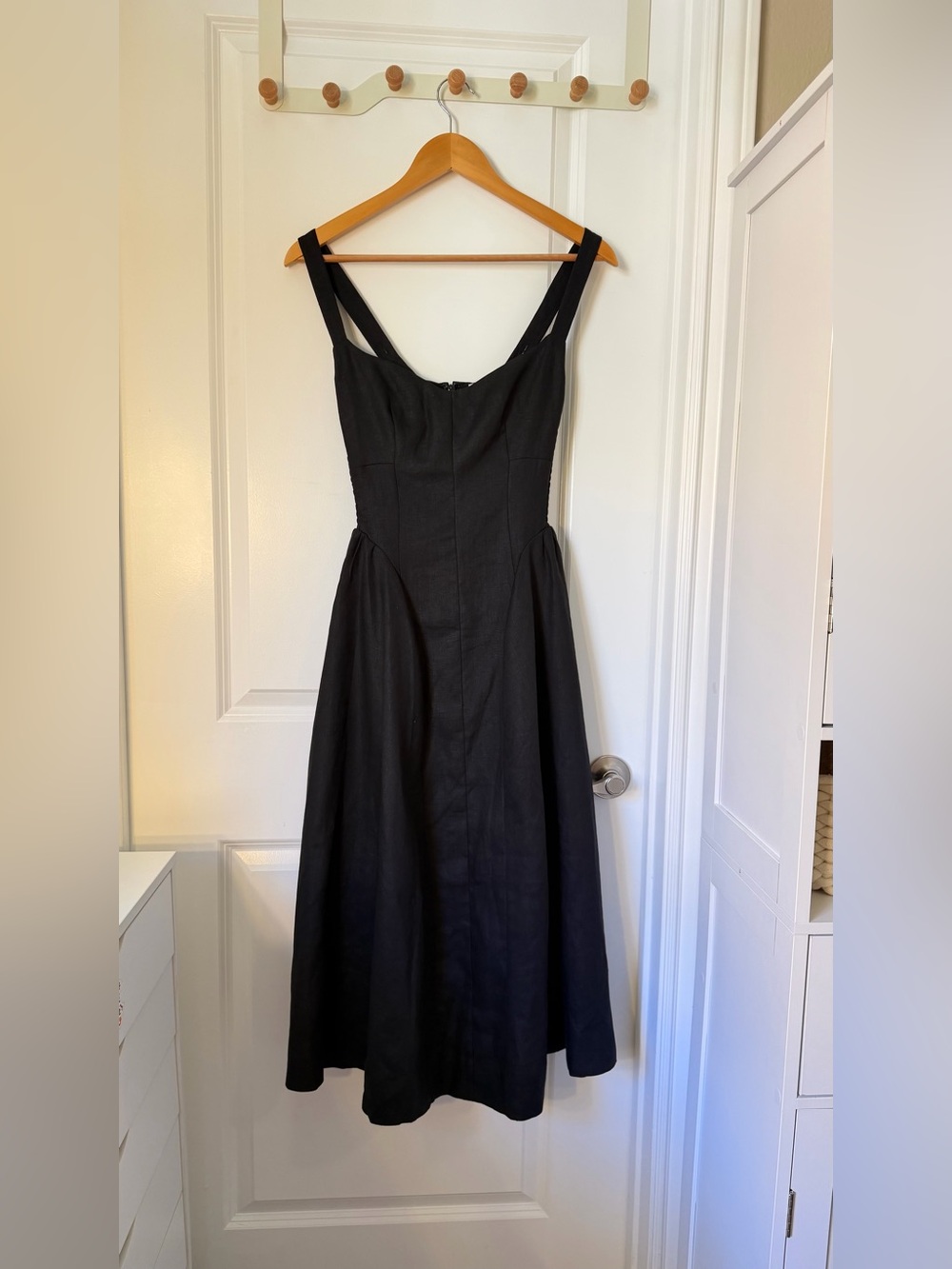 Reformation Birdie Linen Dress In Black, NEW WITHOUT TAGS, NEVER WORN, NO FLAWS. - Picture 7 of 13